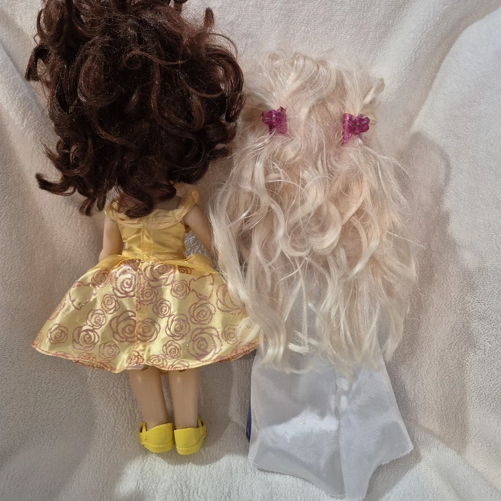 Disney Dolls Belle From Beauty And The Beast And Elsa From Frozen 14 Inches